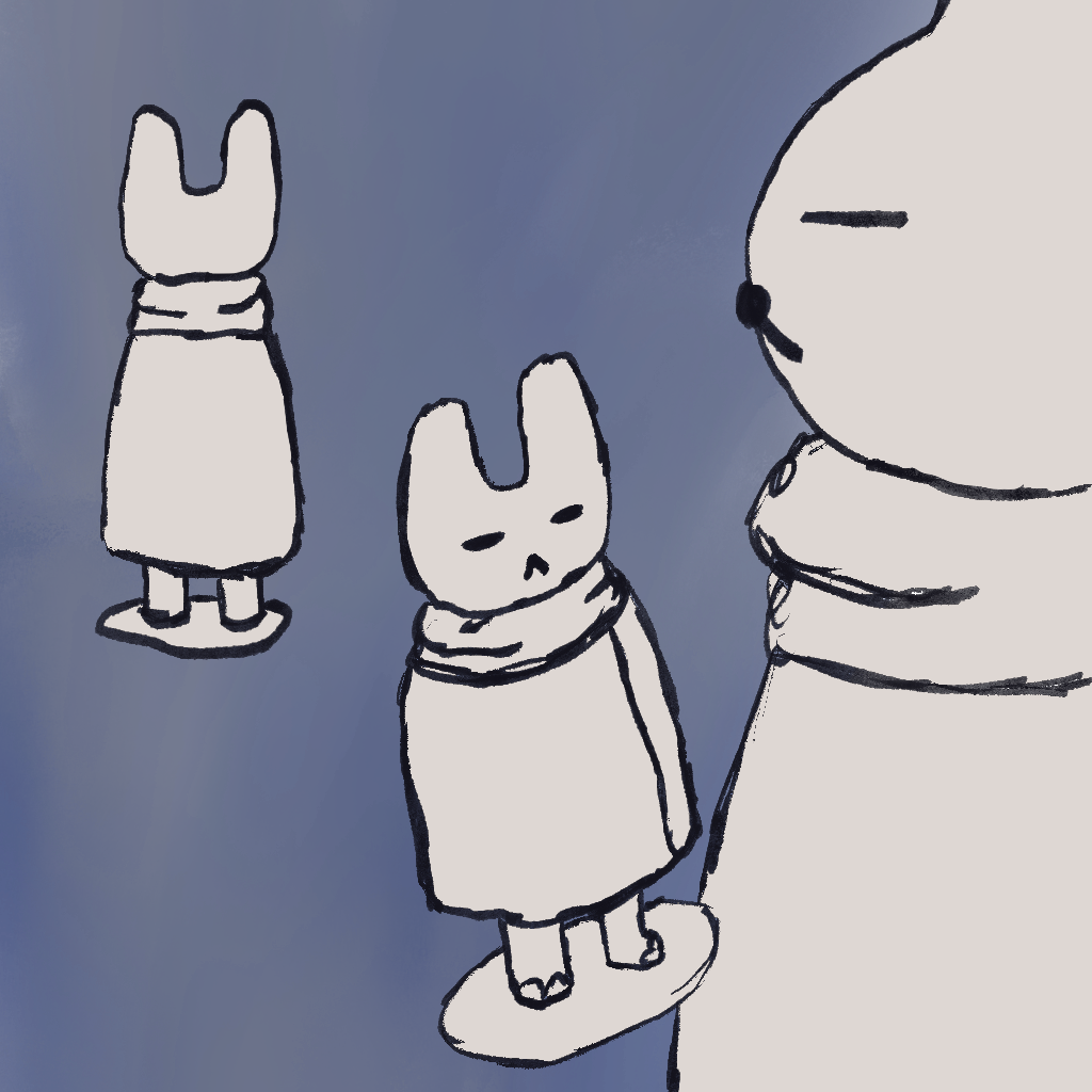 a rabbit in a cloack from different angles